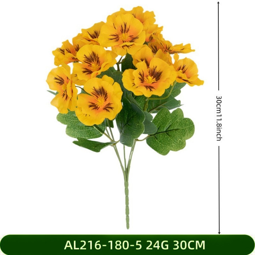 Silk Pansy Artificial Flowers Mixed with Butterfly Orchid for Table Decor