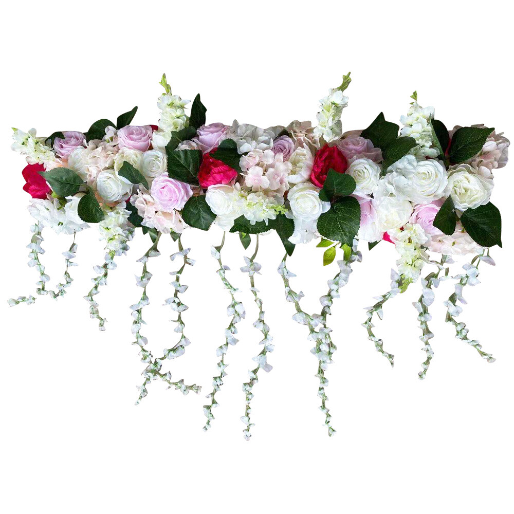 100cm Artificial Rose Flower Row Wedding Arch Stage Wall Background Decoration