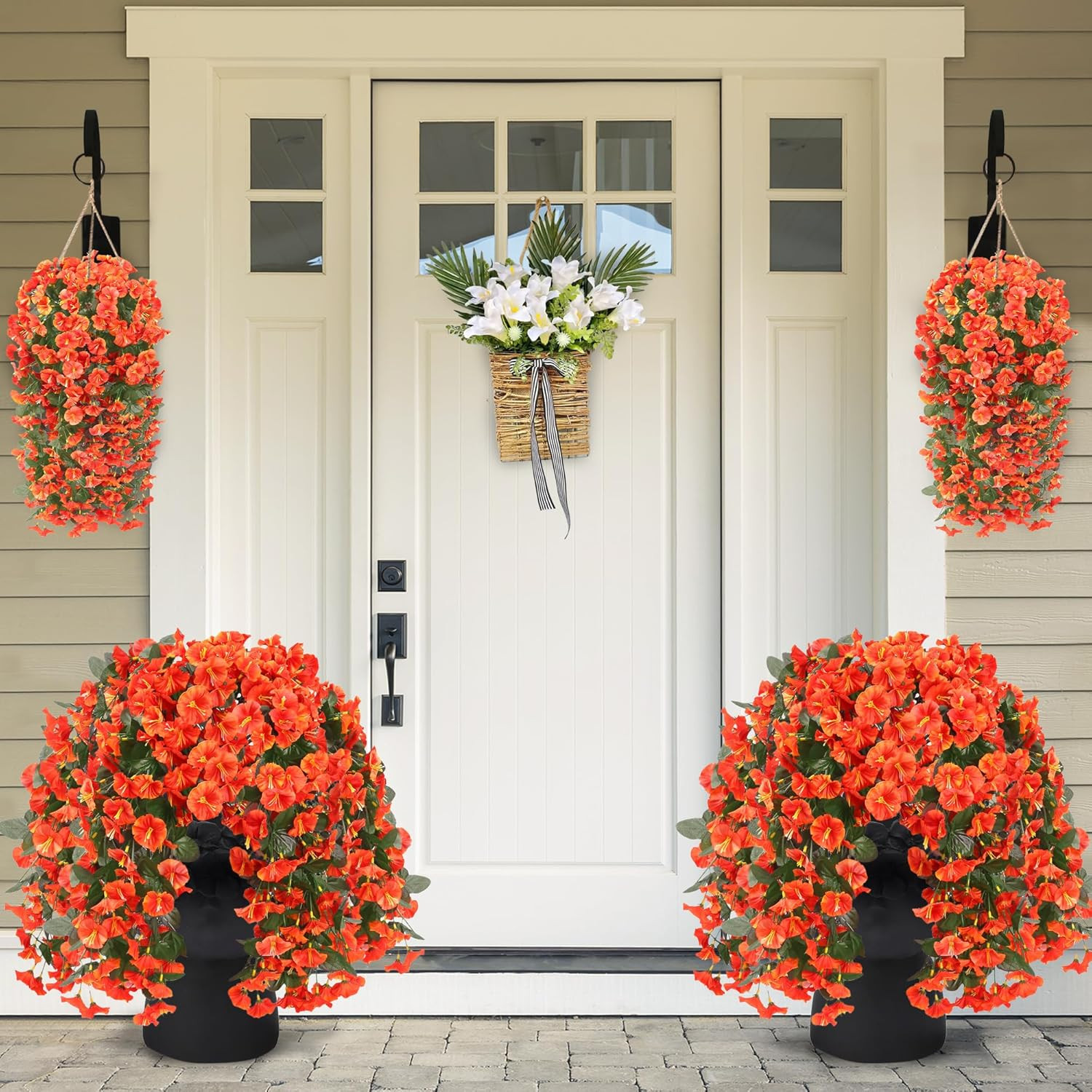Artificial Fake Hanging Flowers Plants for Outdoor outside Spring