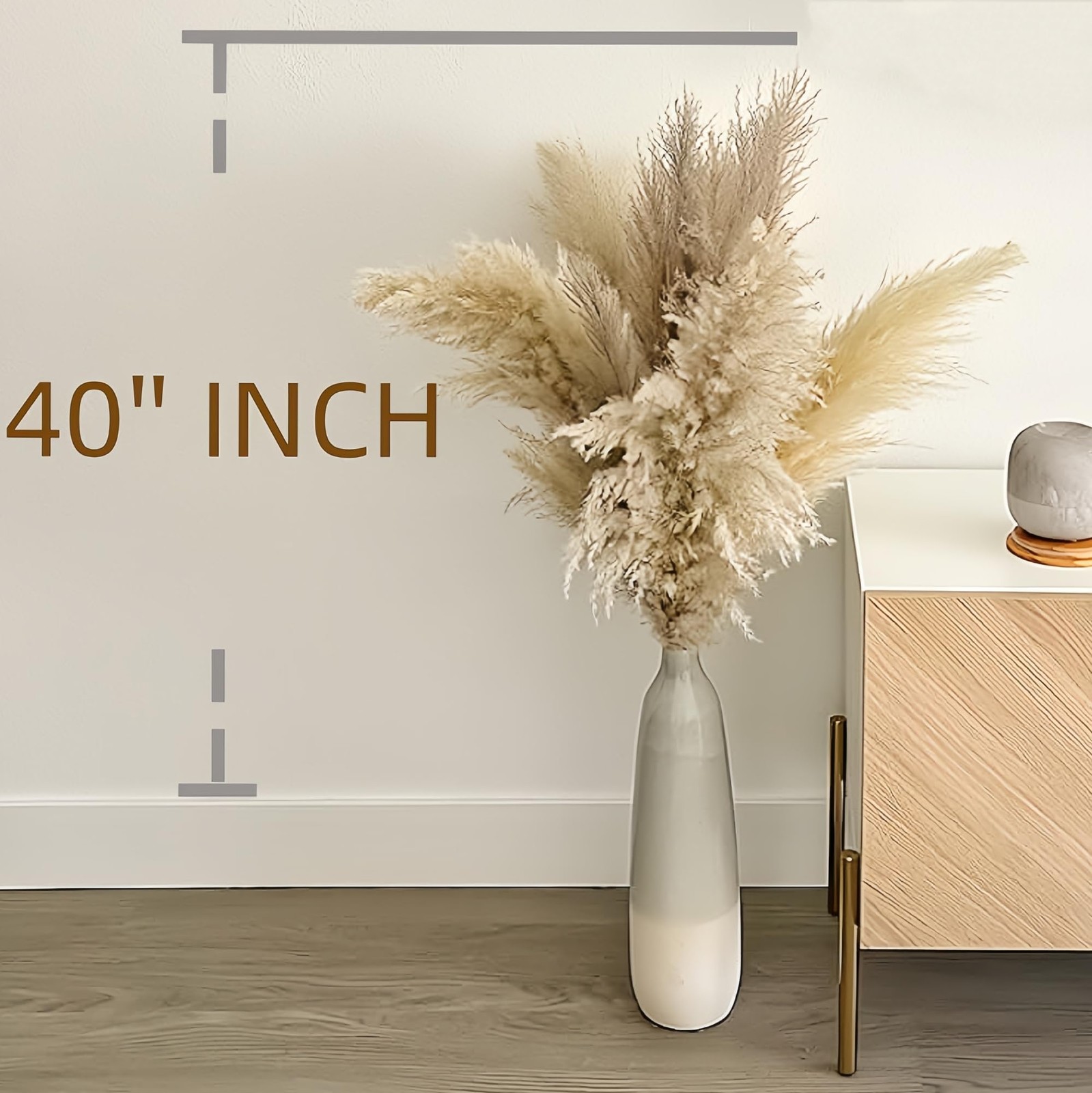 40pcs 40” Pampas Grass Tall Decor – Pompas Floral, Tall Pampas Grass for Flo…
