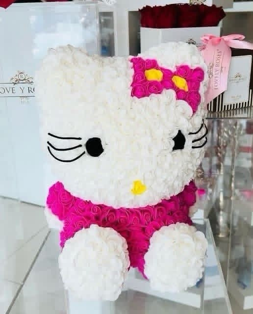 Eternal Bouquet Flowers Pink Kitty