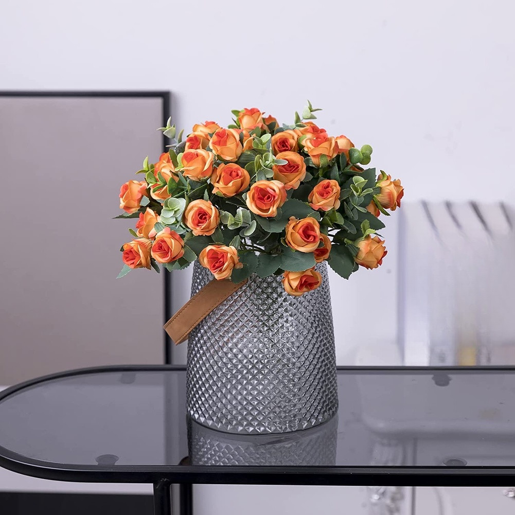 30cm Lightweight Artificial Bouquet Roses Eucalyptus 36g Wedding Decor
