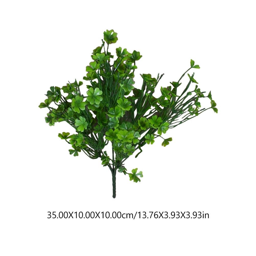 2 Pcs Artificial Four Leaf Clover Plants 15.7In UV-Resistant Silk Greenery, N…