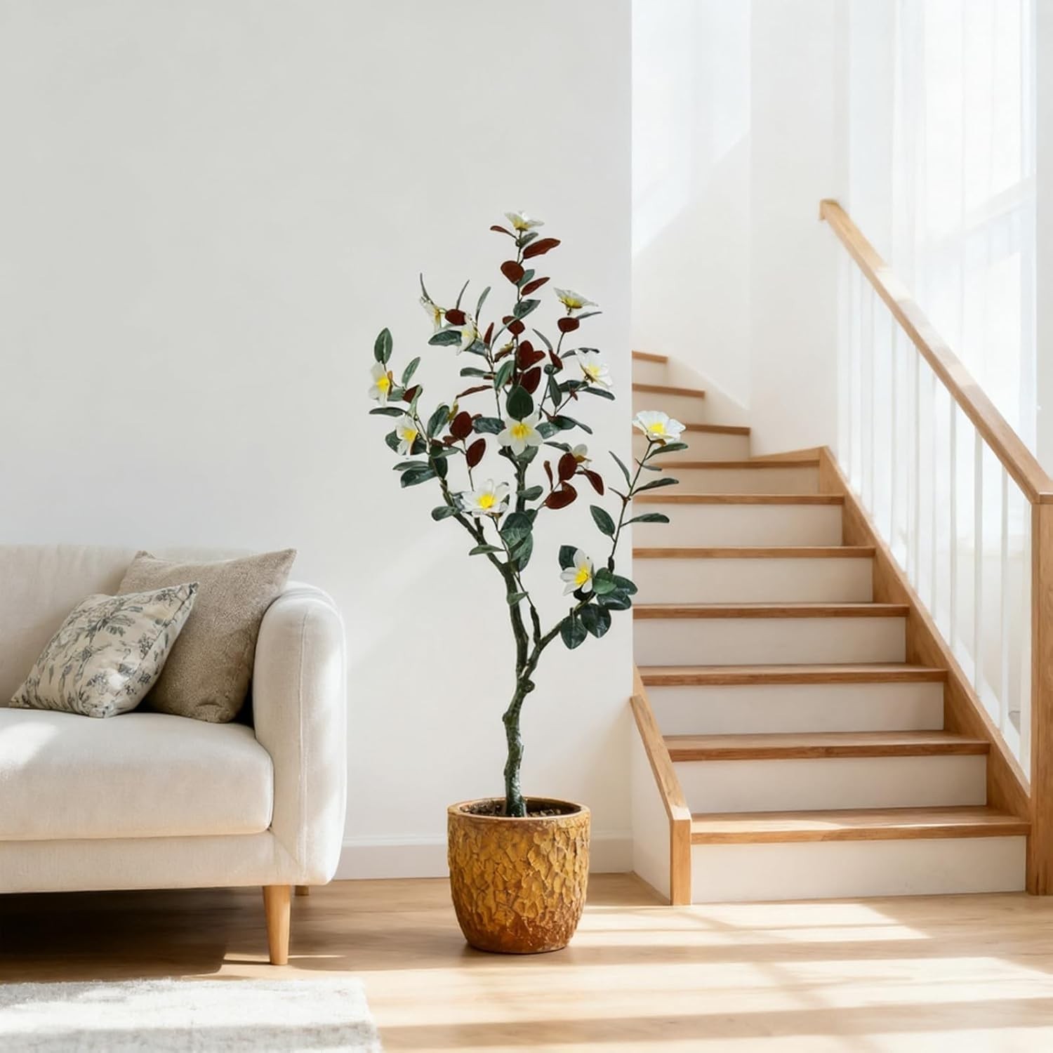 5 FT Artificial Tree Artificial Magnolia Tree Faux Plant for Indoor & Outdoor