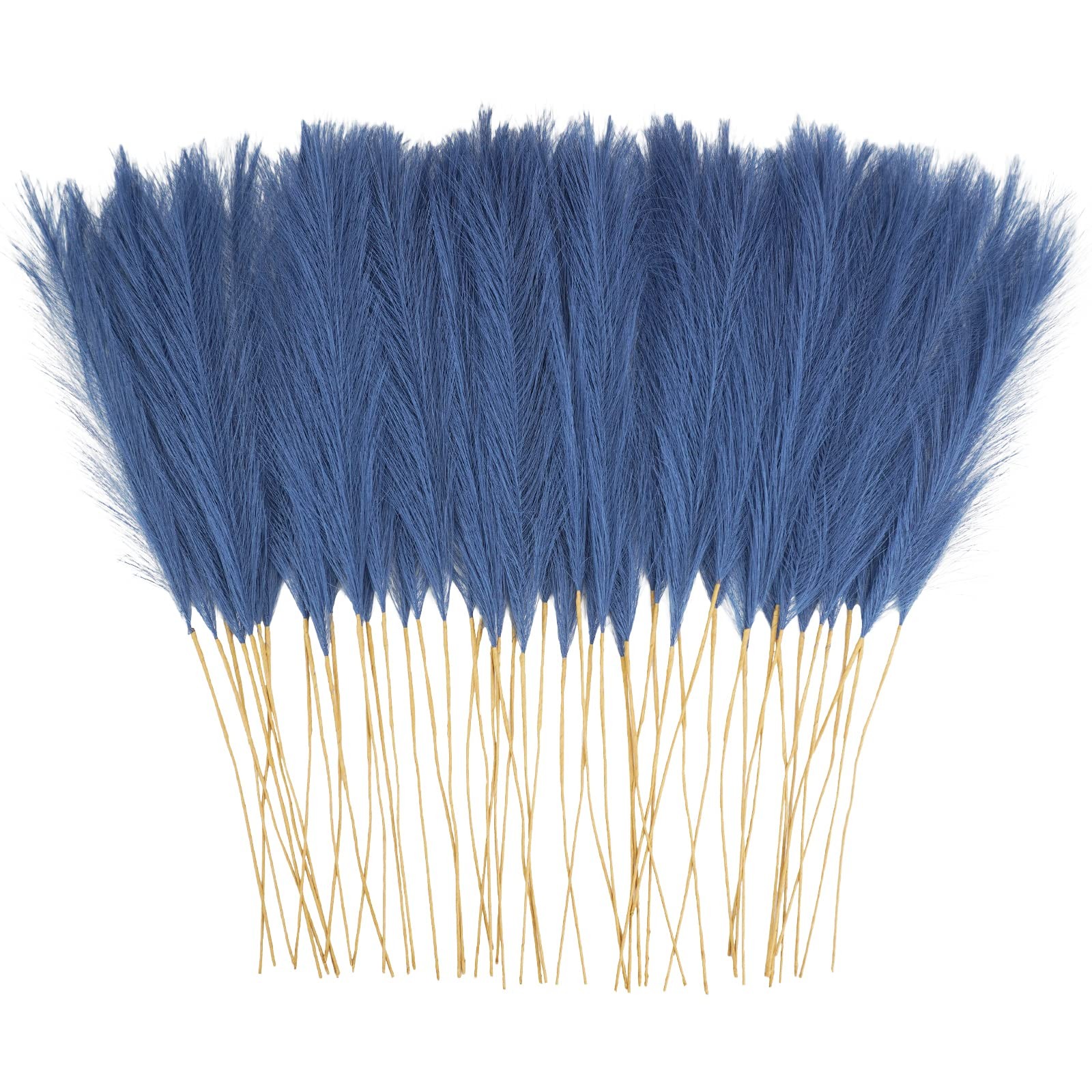 50pcs Faux Pampas Grass, 21.6″ Short Artificial Pompous Grass Floral Fake Pom…