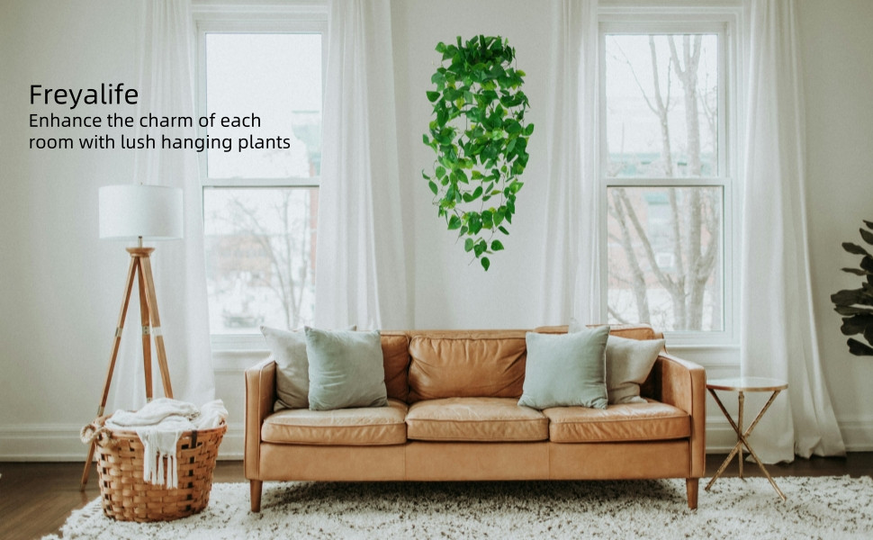 Fake Hanging Plants Vines(2pcs)for Room Decor, Artificial Ivy Greenery Garlands
