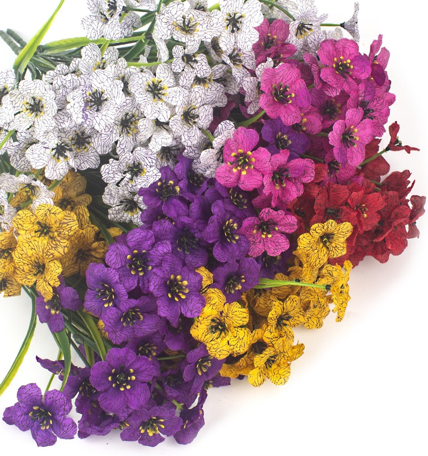 Artificial Flowers 20 Bundles UV Resistant No Fade Faux Plastic Garden Porch