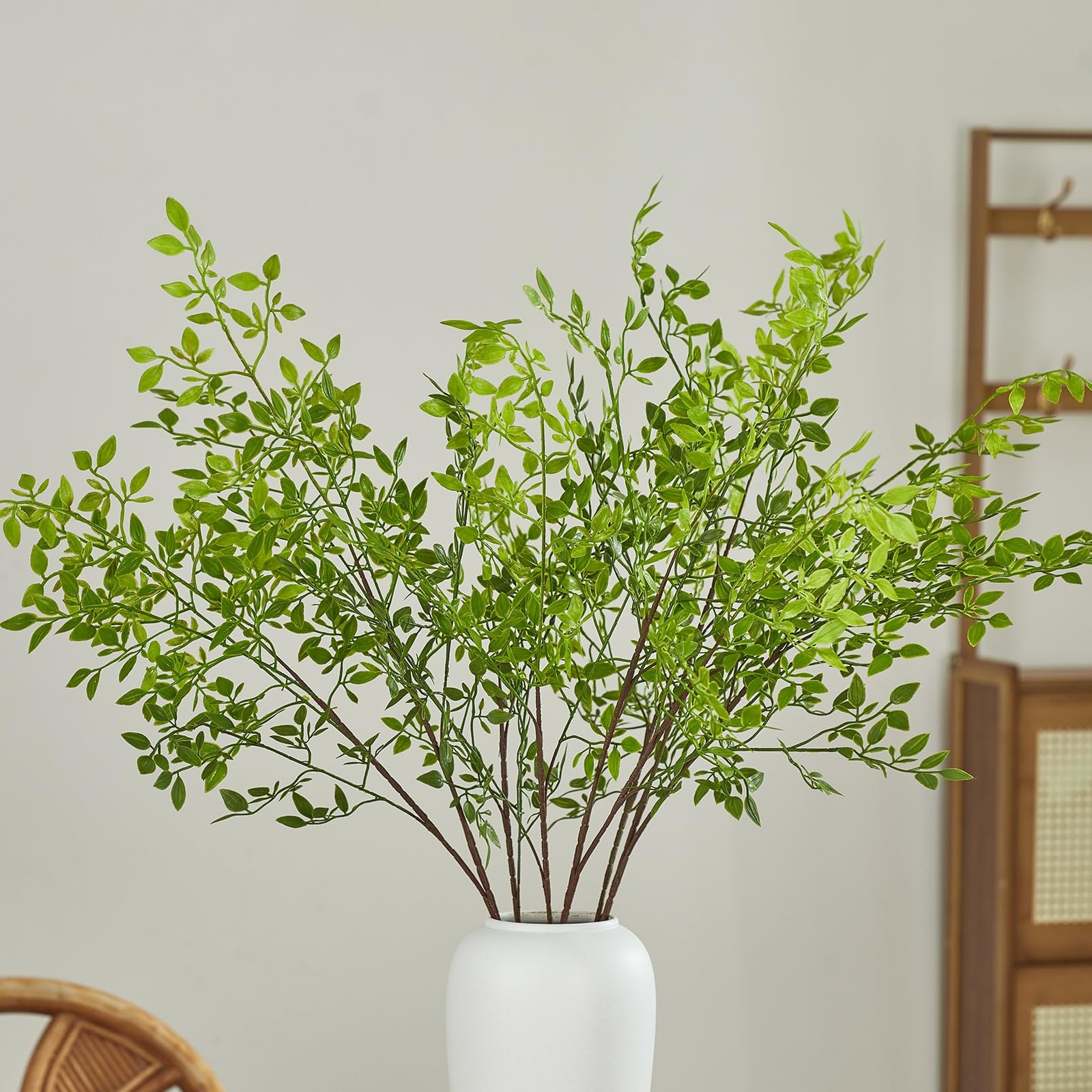 Artificial Nandina Branches Greenery Stems for Vase 43.3 Inch Faux Green Nand…
