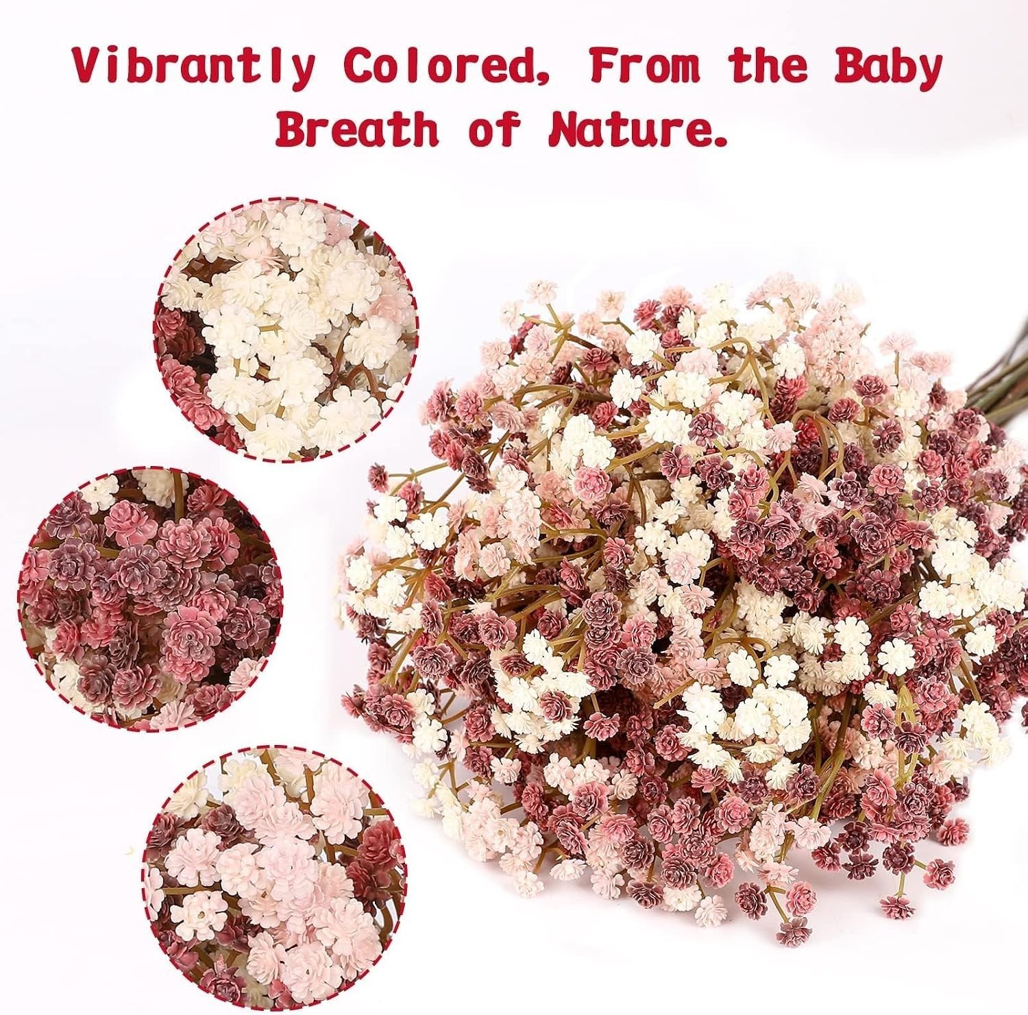 Beautiful Mixed Color Faux Baby Breath Flowers – 10Pcs for Elegant Spaces