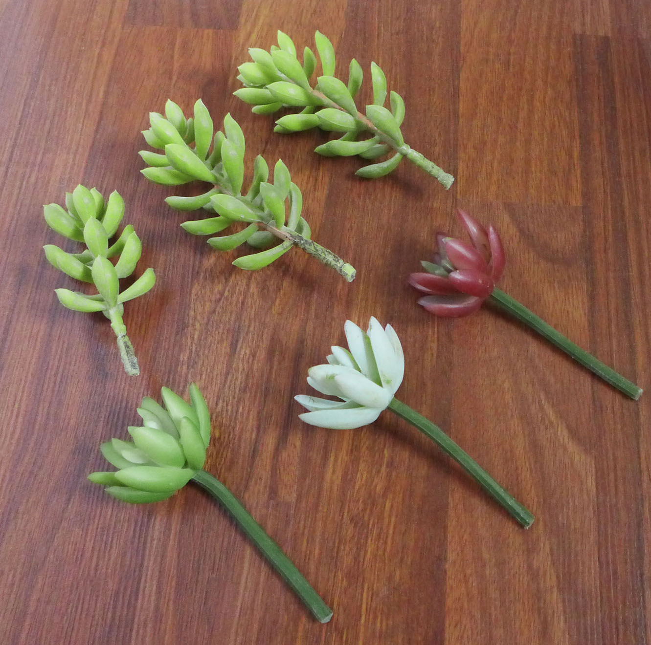 Set of 6 Artificial Mini hyacinth Plants And Lotus Yacon Succulents Grass
