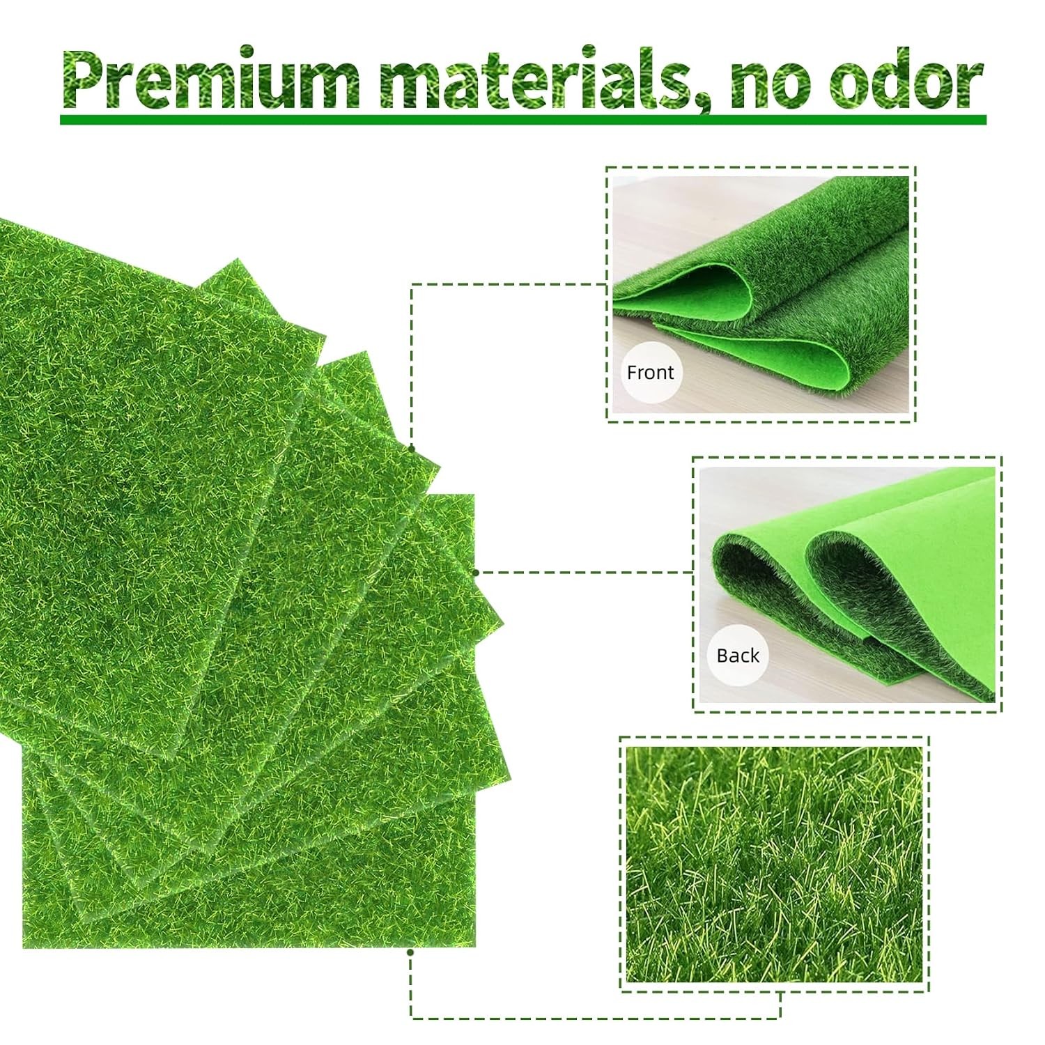 6 Pieces of 6×6 Inches Fake Grass for Crafts – Artificial Grass – DIY Mini Garde
