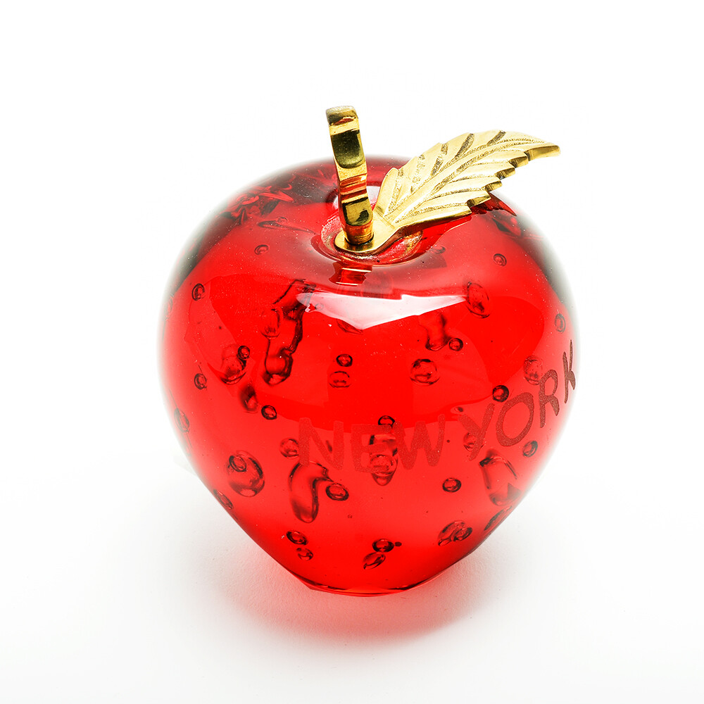 Glass Red Apple Gold Leaf Mother’s Day Romantic Gift Idea Luxury Decorations