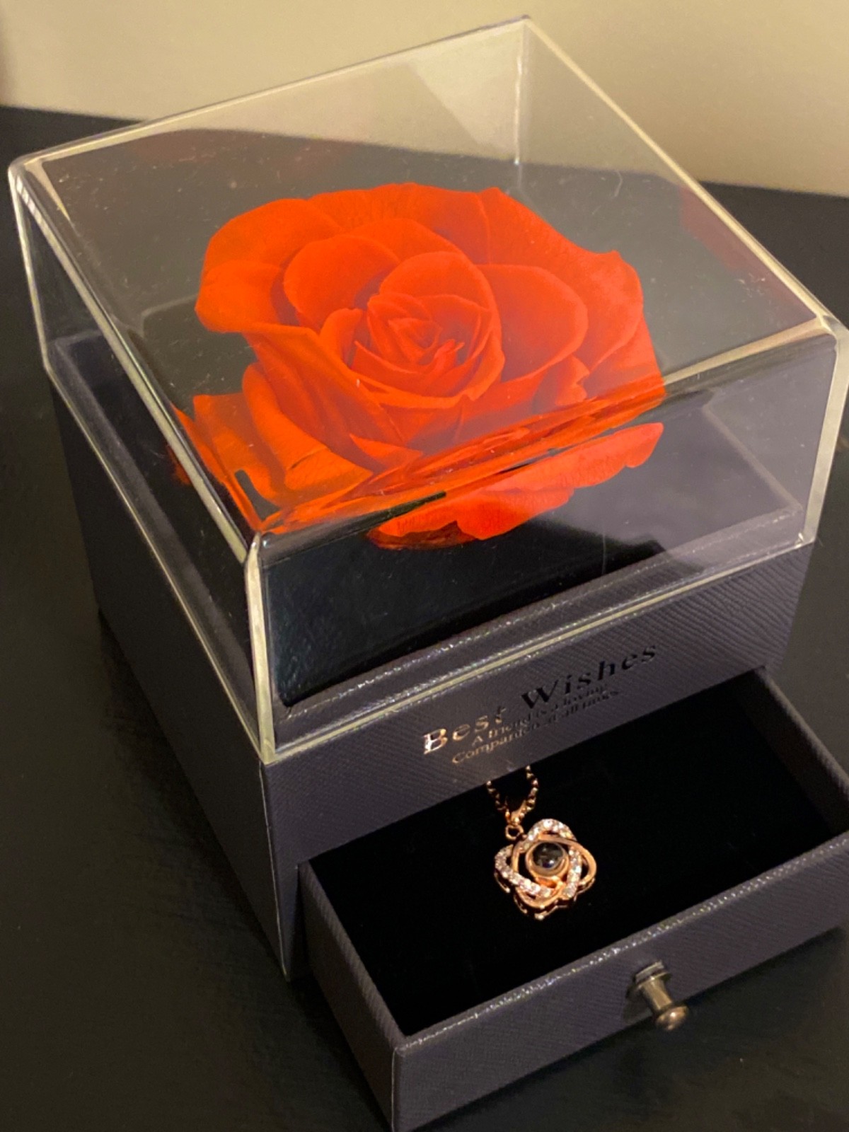 Gifts for , Preserved Real Red Rose with Necklace Gifts for Mom, Eternal Rose…