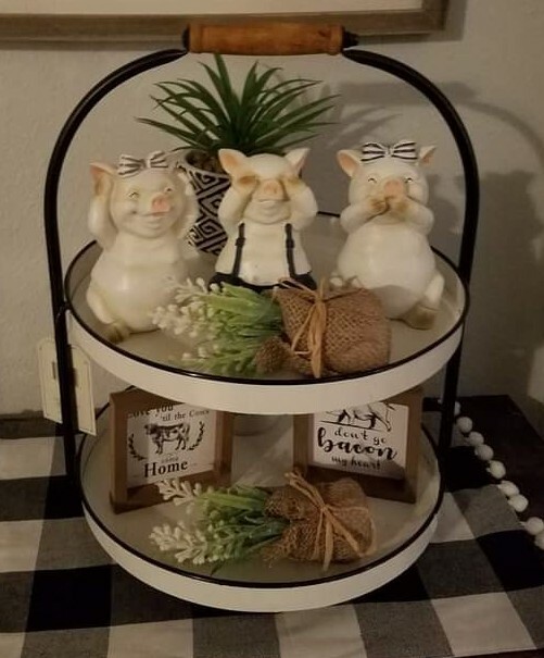 New! 3 Spring Plants Faux Mini Burlap Wrapped Floral Plant Arrangement Decor ~