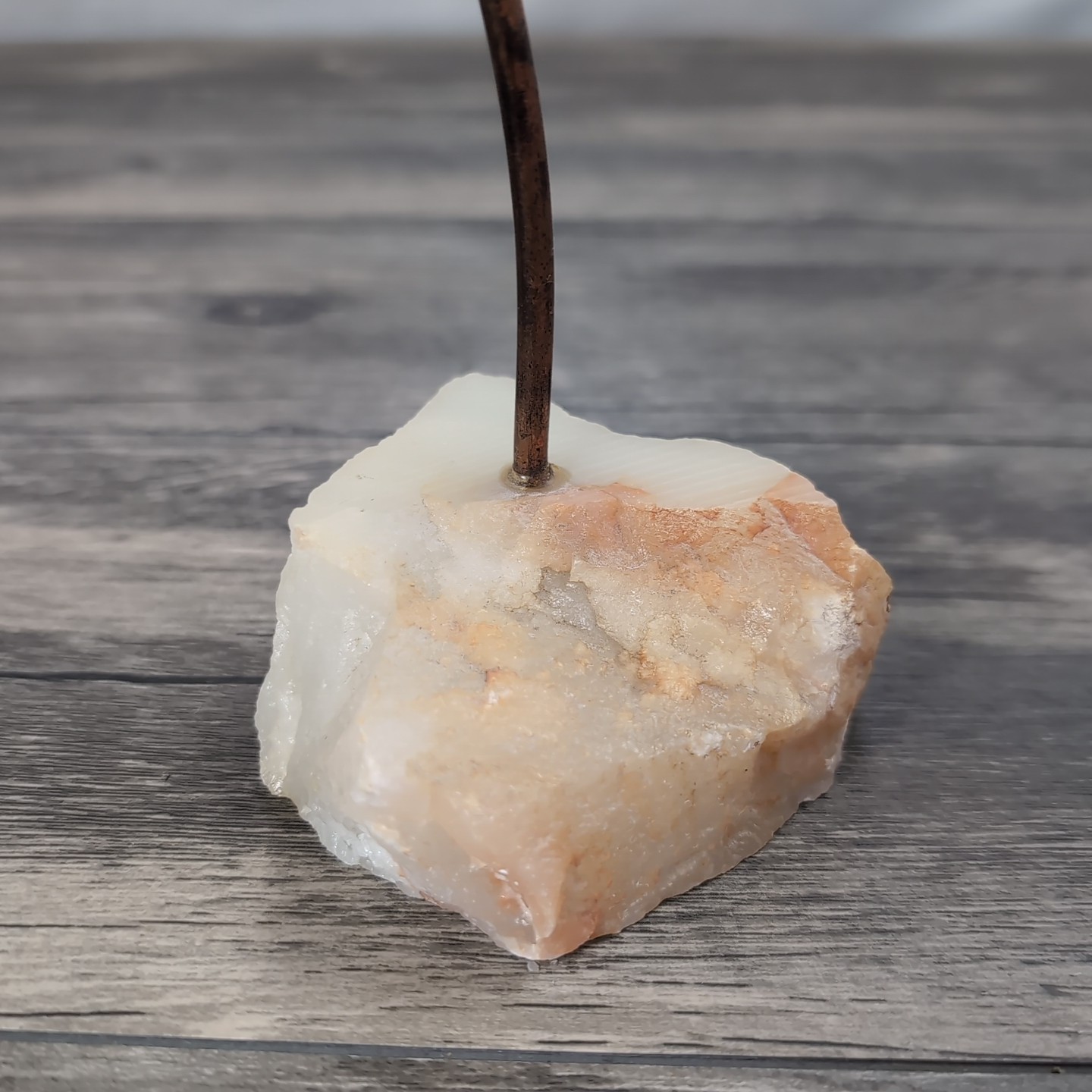 Vintage Tole Wild Rose Sculpture Rock Base Signed 1986 11.5in OOAK Decor