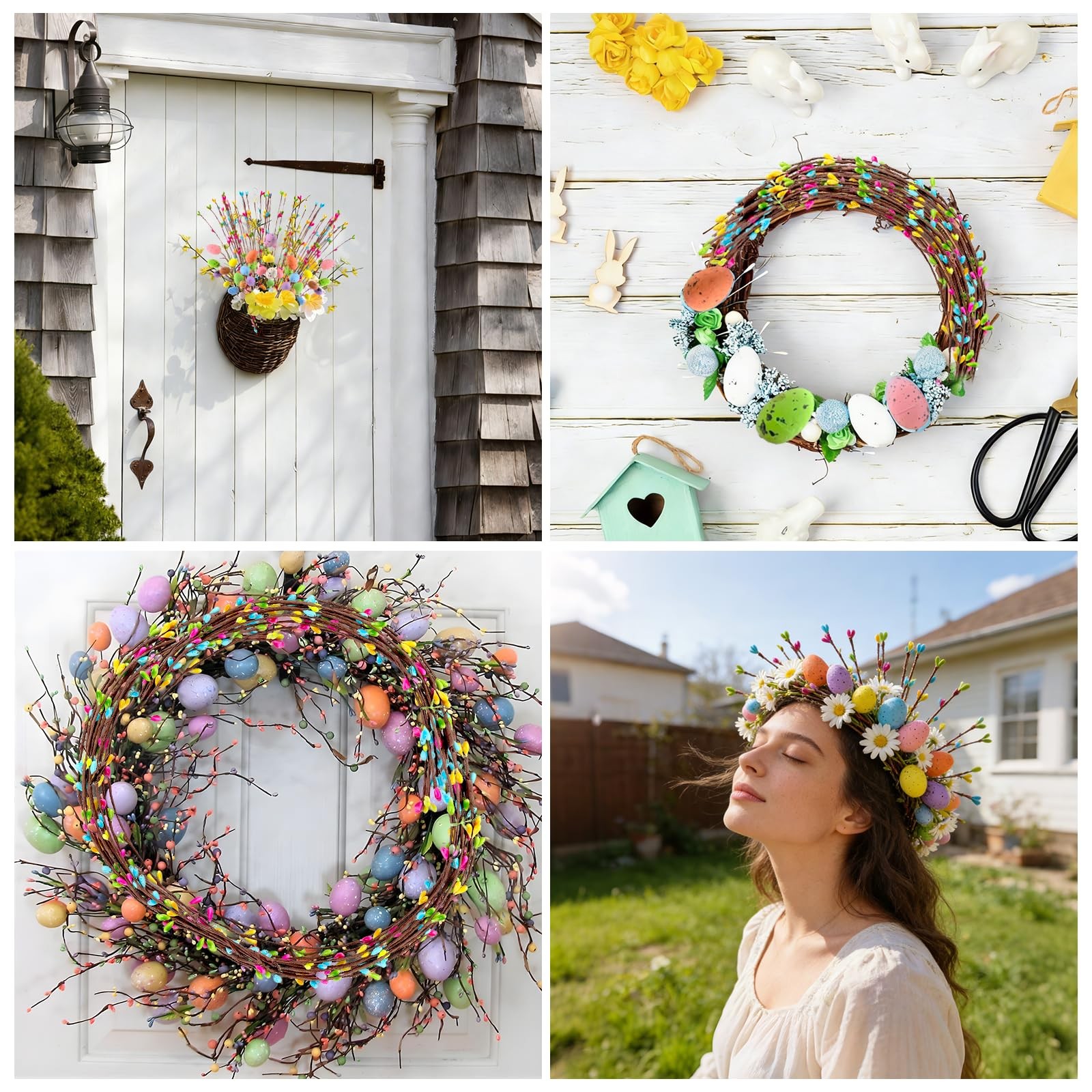 Artificial Easter Spray Vine Easter Eggs Picks Artificial Spring Floral Picks…