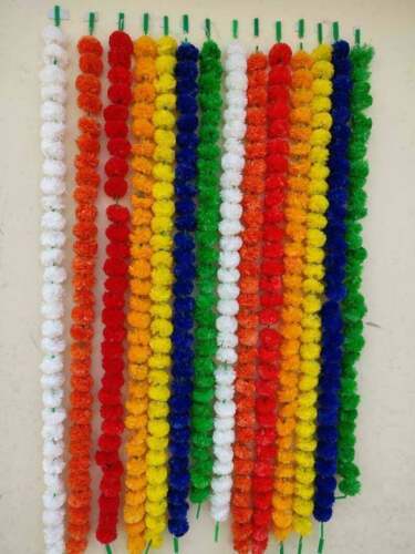 25 Piece Indian Artificial Marigold Flower Garlands Diwali Wedding Garland