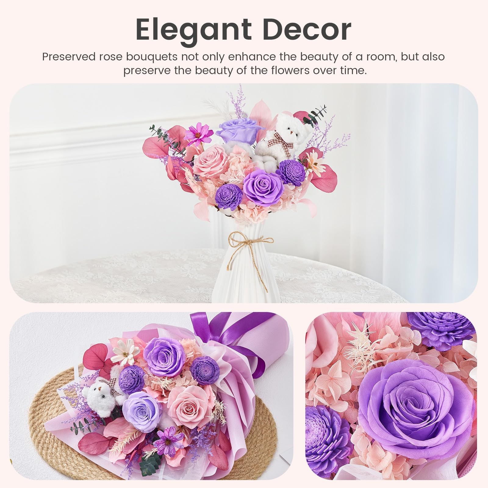 Polylove Mother Day Gift Flowers for Delivery Prime Forever Flowers Bouquet
