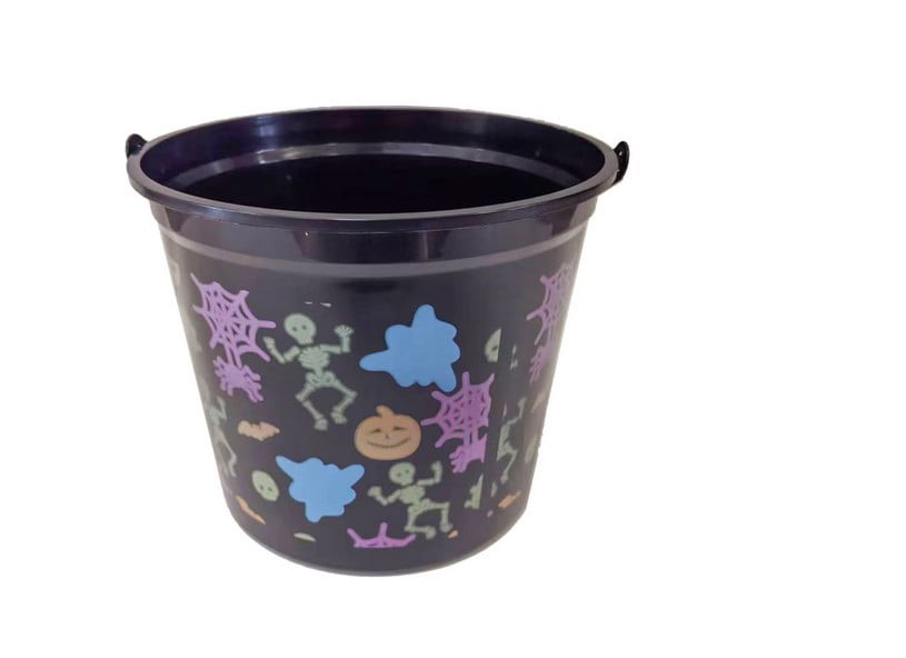 Printed Halloween Pail 9.45 in Assorted Pack of 2