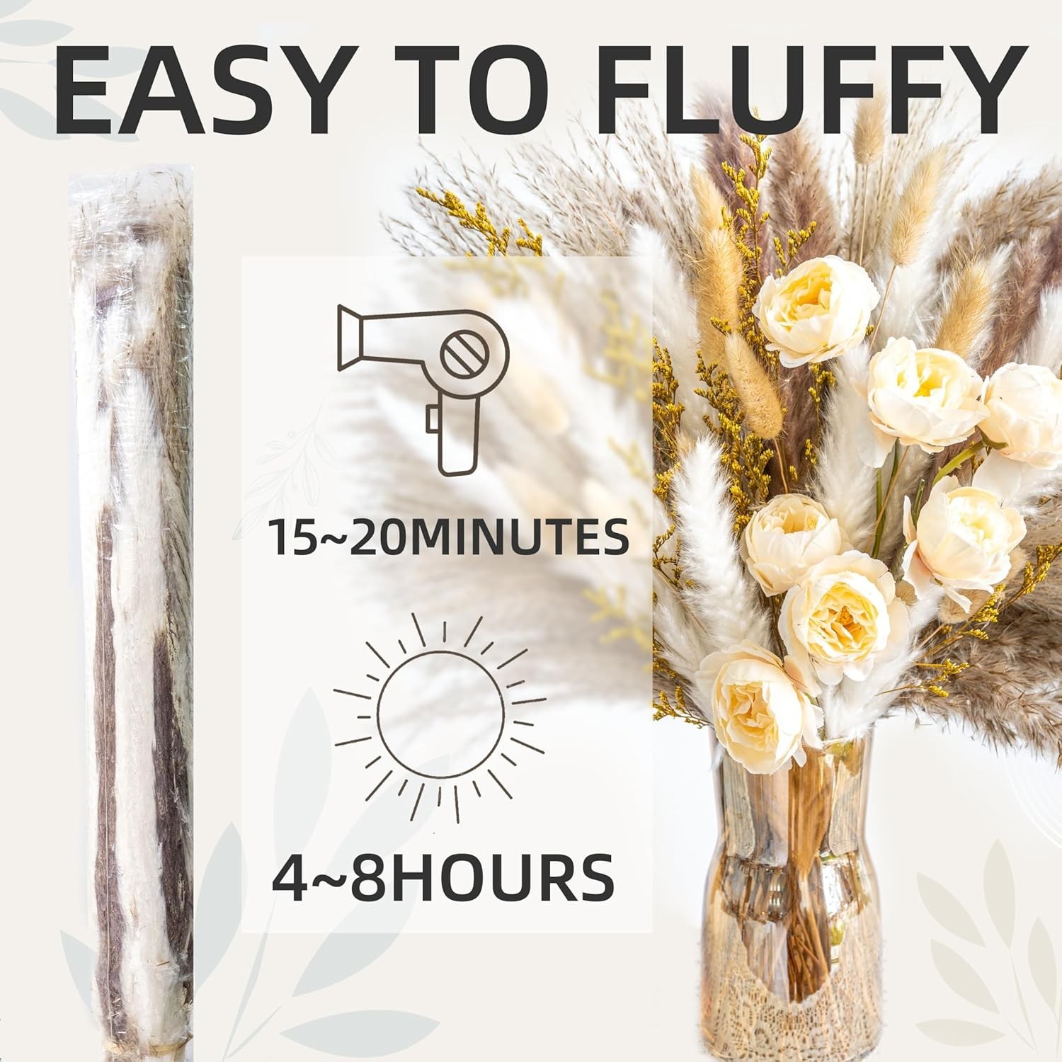 Boho Decor Bouquet – Artificial Flowers and Pampas Grass Decor kit,Mix Dried …