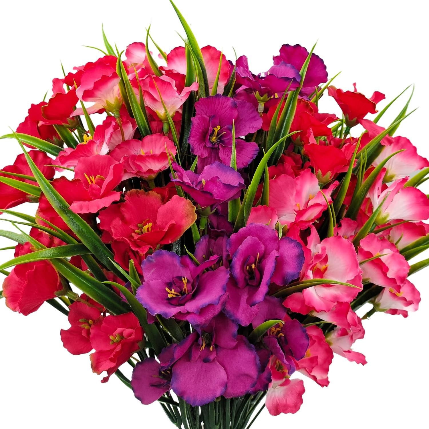 8 Bundles Artificial Hibiscus Flowers Outdoor Faux UV Resistant Fake Silk Plants