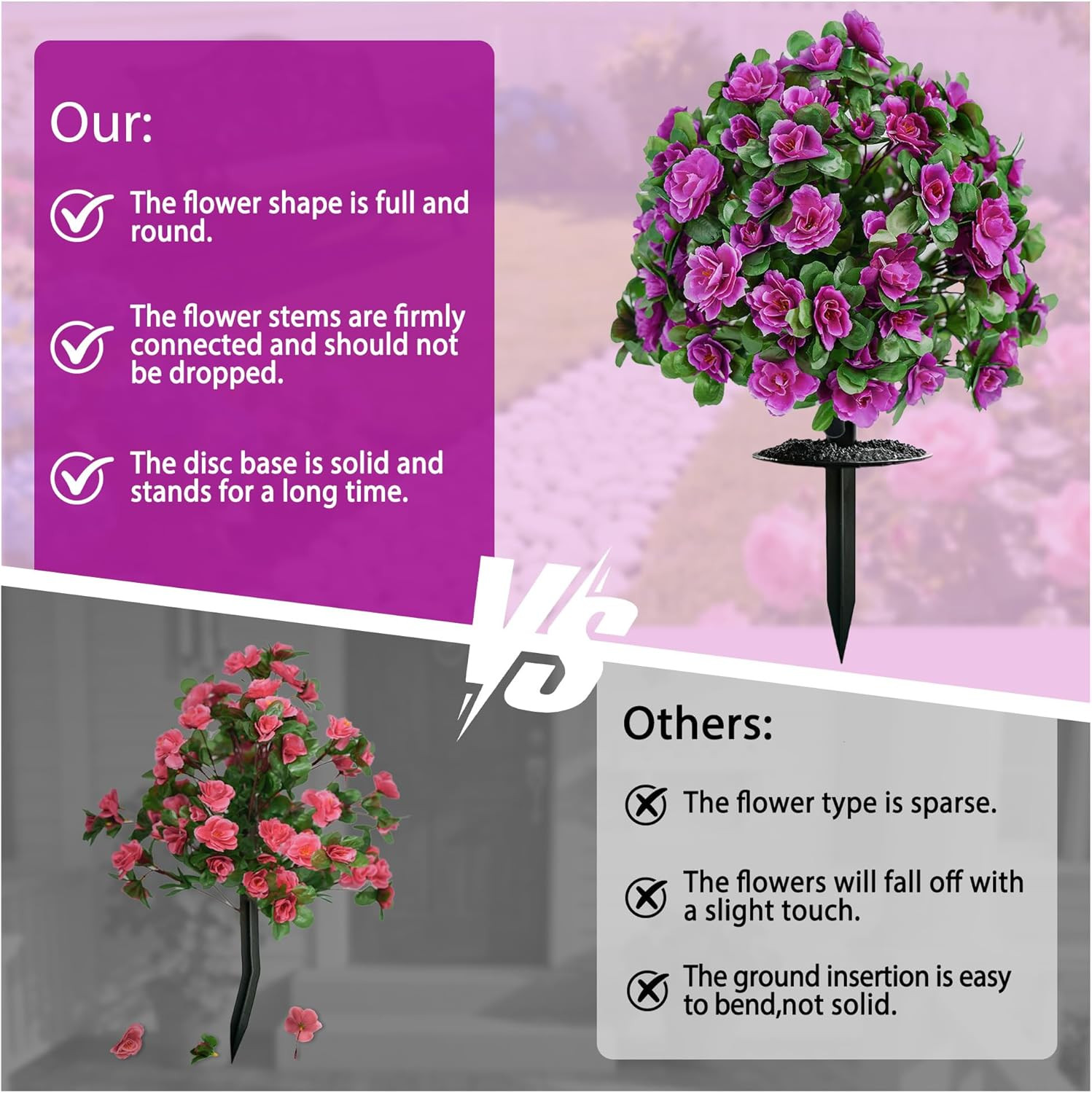Artificial Flowers for Outdoors, Faux Outdoor Plants Fake Plants Topiary Balls A