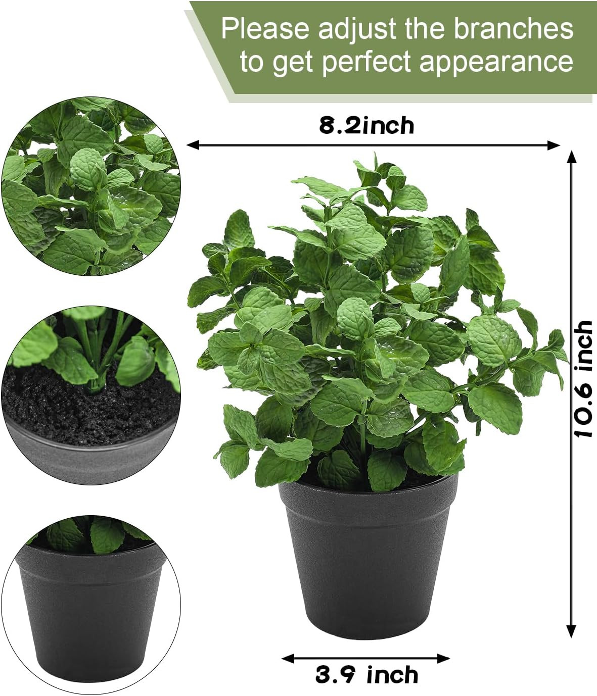 Small Fake Plants Mint Artificial Potted Plants for Home Office Bathroom Shelf F