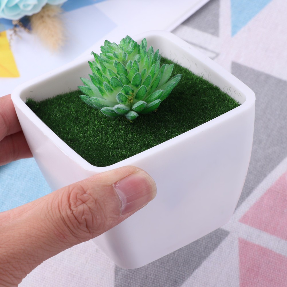 Artificial Plastic Flower Pot Decoration Small Square Simulative Flower Pot