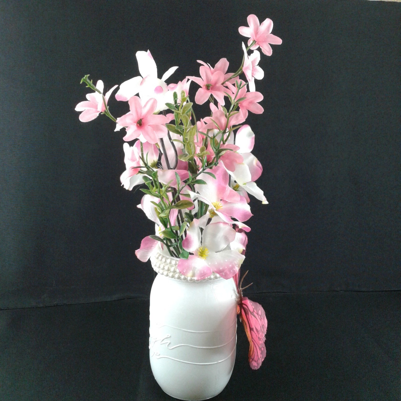 Mason Jar Spring Floral Decor Chic Country Butterfly Original Gift Special 1469