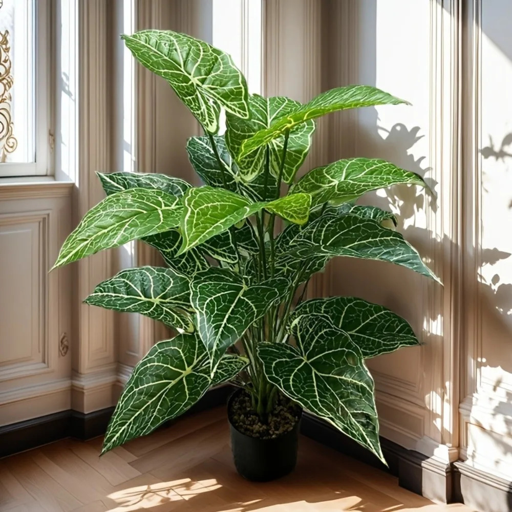 24 Artificial Green Fairy Taro Leaves Monstera Plant Indoor / Outdoor Decoration