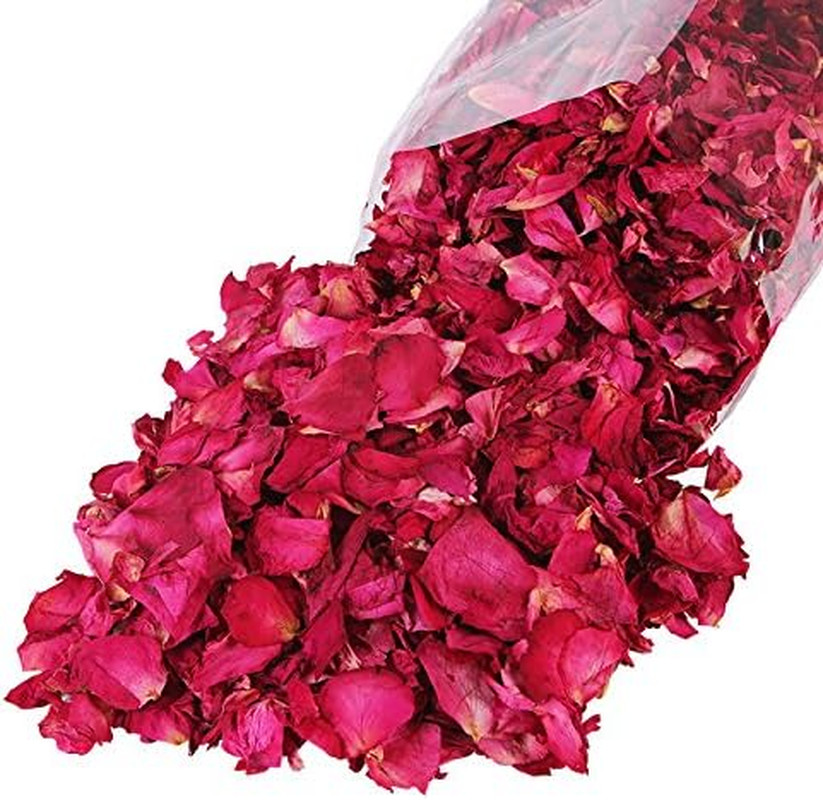 150 Grams/ 5.3 OZ Natural Real Red Rose Flower Petals Dried Rose Petal for Weddi