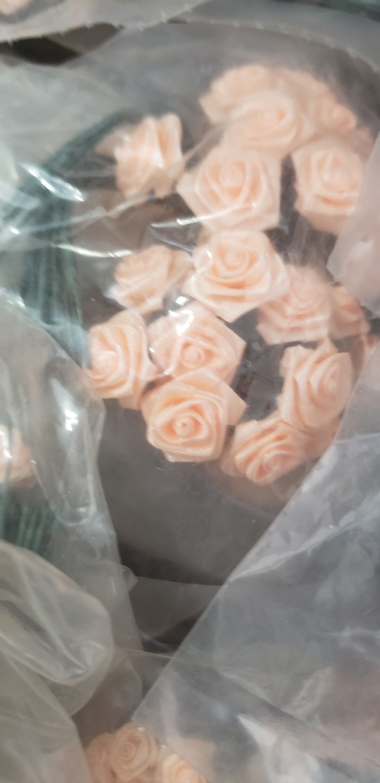 Peach Wedding Flowers W Floral Taped Stems Craft Supplies Vintage