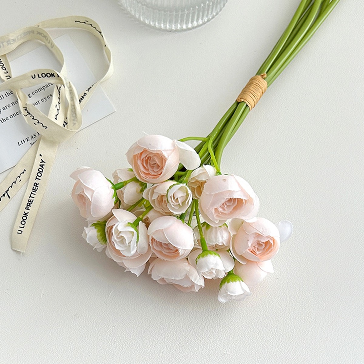 18Pcs Artificial Silk Mini Ranunculus Flowers Wedding Bouquet Filler Home Decor