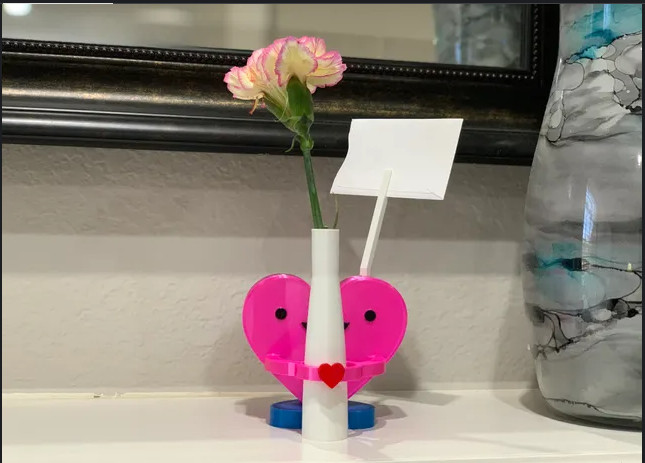 Cute Heart Holding Single Flower Vase | Valentines