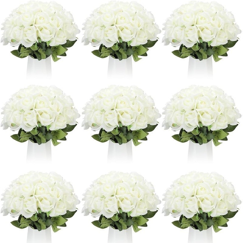 100 Pcs Artificial Roses Bulk Faux Flowers Easy DIY Centerpieces Wedding Decor