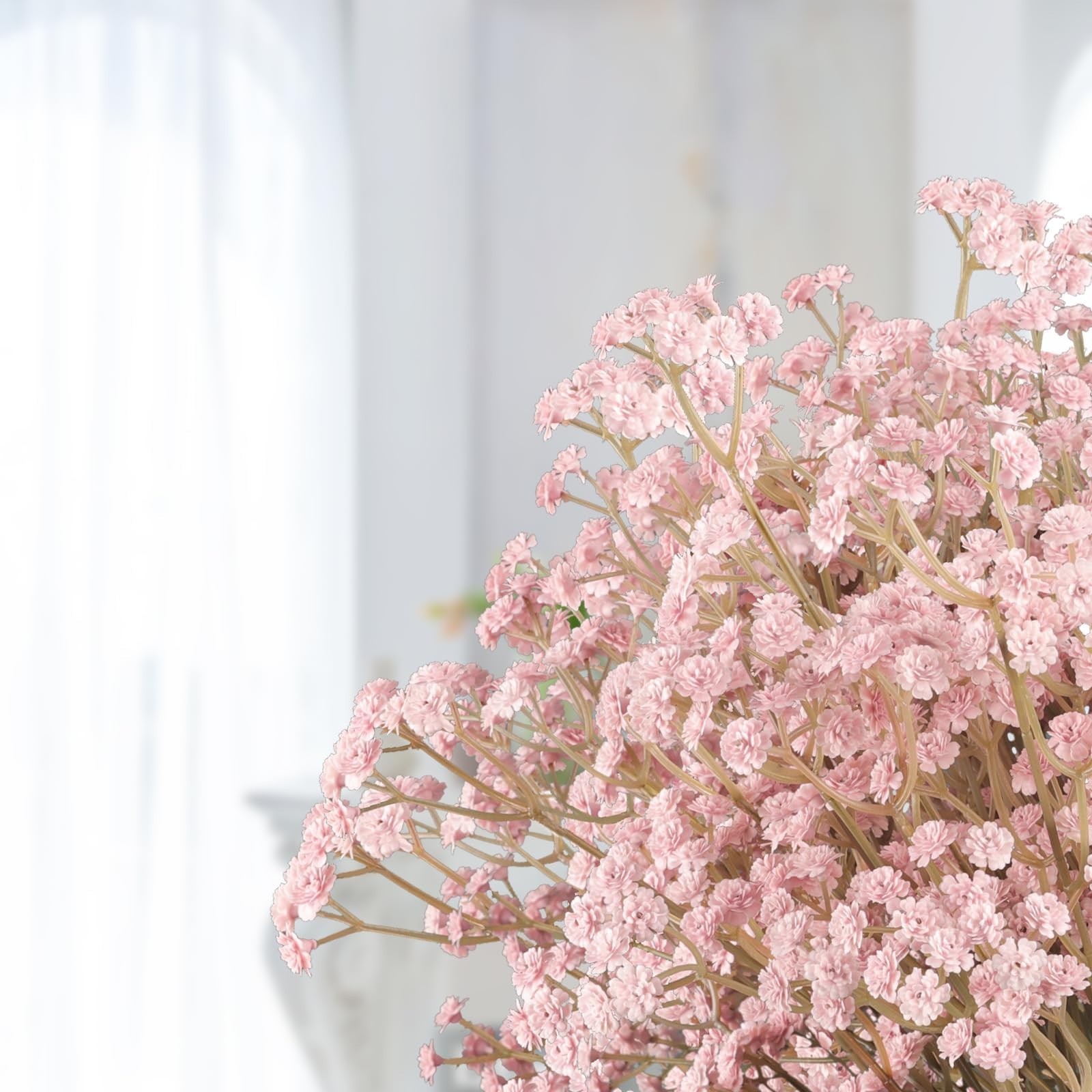 Babys Breath Artificial Flowers Dusty Pink Gypsophila Real Touch 10 PCS