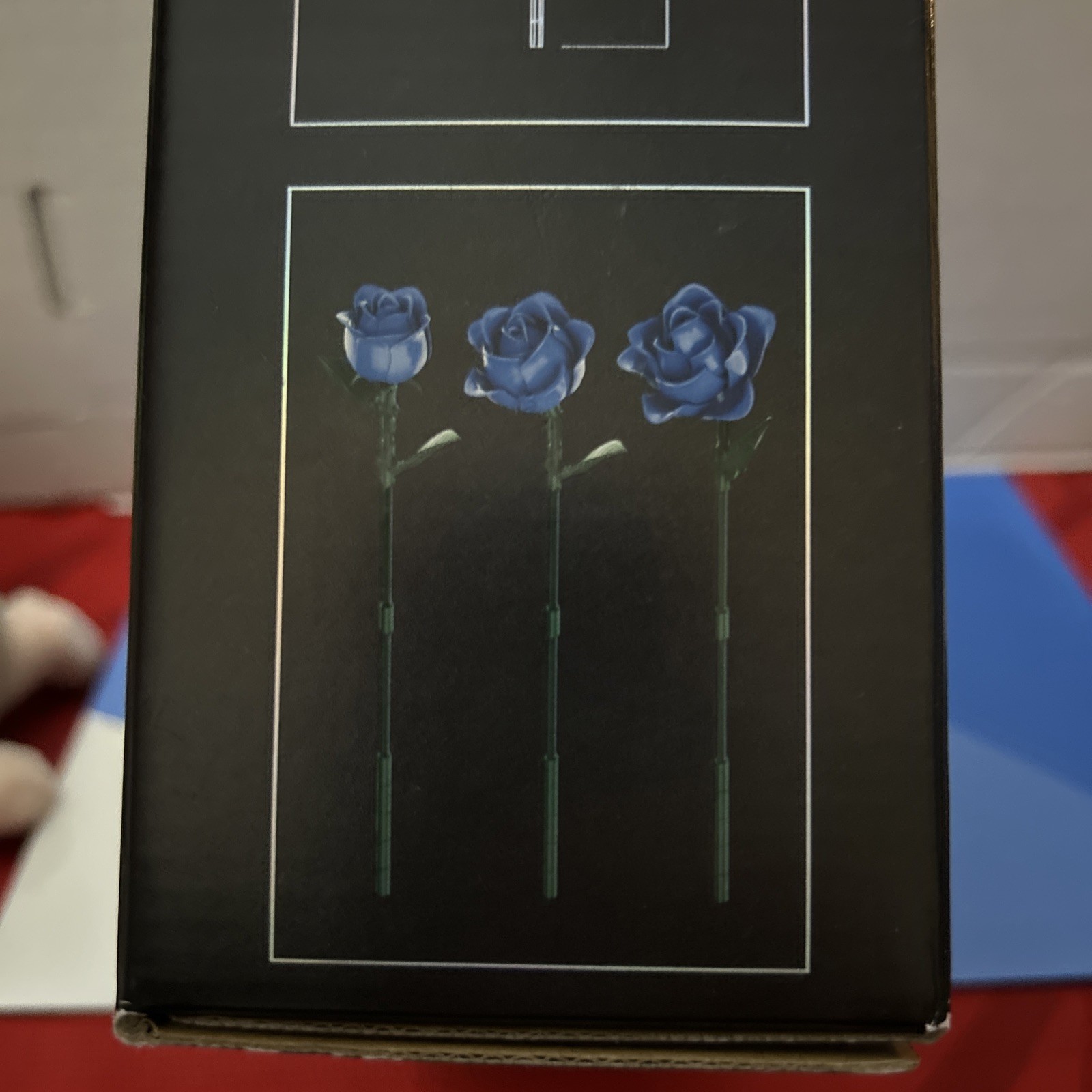 Blue Roses Flower Bouquet Building Set, Compatible with Lego Flowers, Artificial