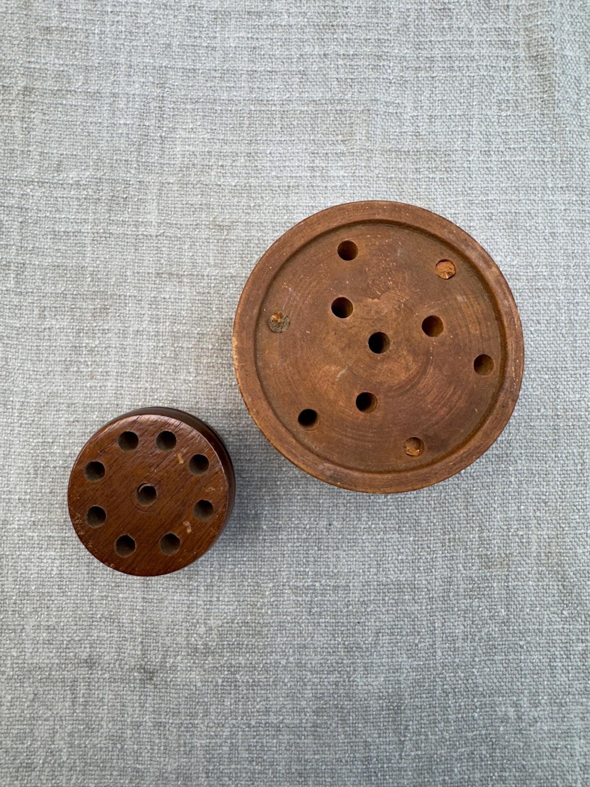 Lot 2 Brown Wood Flower Planters 5 In Round Houseplant Floral Decor As Is