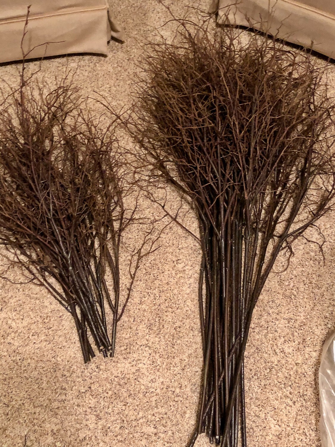 Artificial brown twig stems 46″ long whole bundle