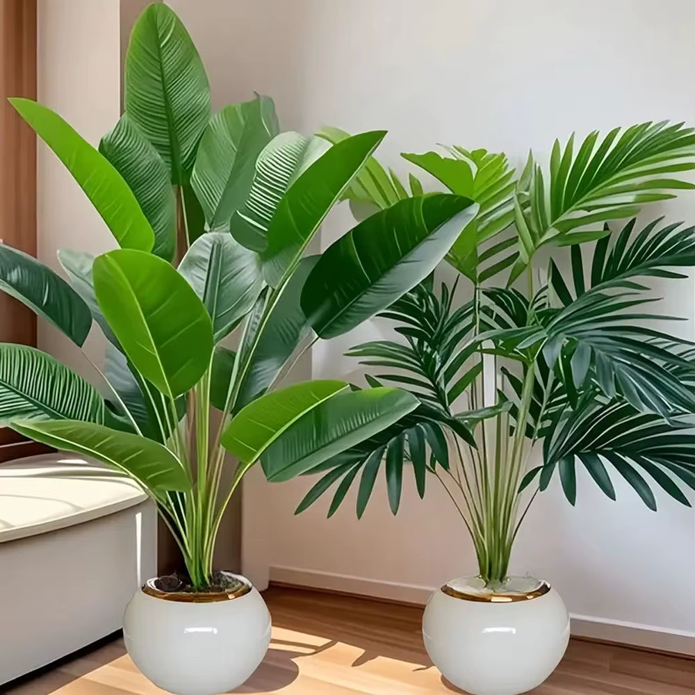 2pcs Outdoor Artificial Green Plants W/ 24 Leaves Nordic-Style Banana Leaf Plant