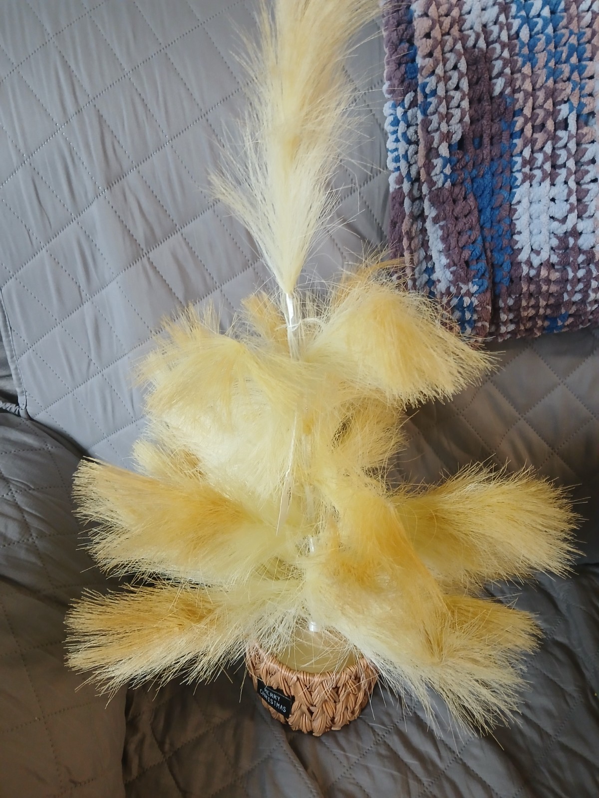 BOHO ARTIFICIAL PAMPAS GRASS CHRISTMAS TREE 2 FT TALL