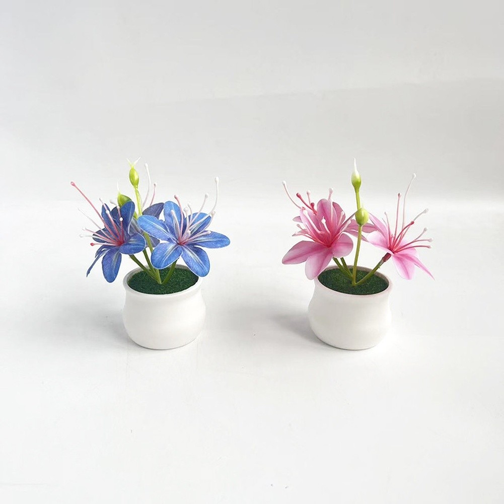 Soft Rubber Like Artificial Jasmine Flower Pot 10.5cm for Modern For Home Decor