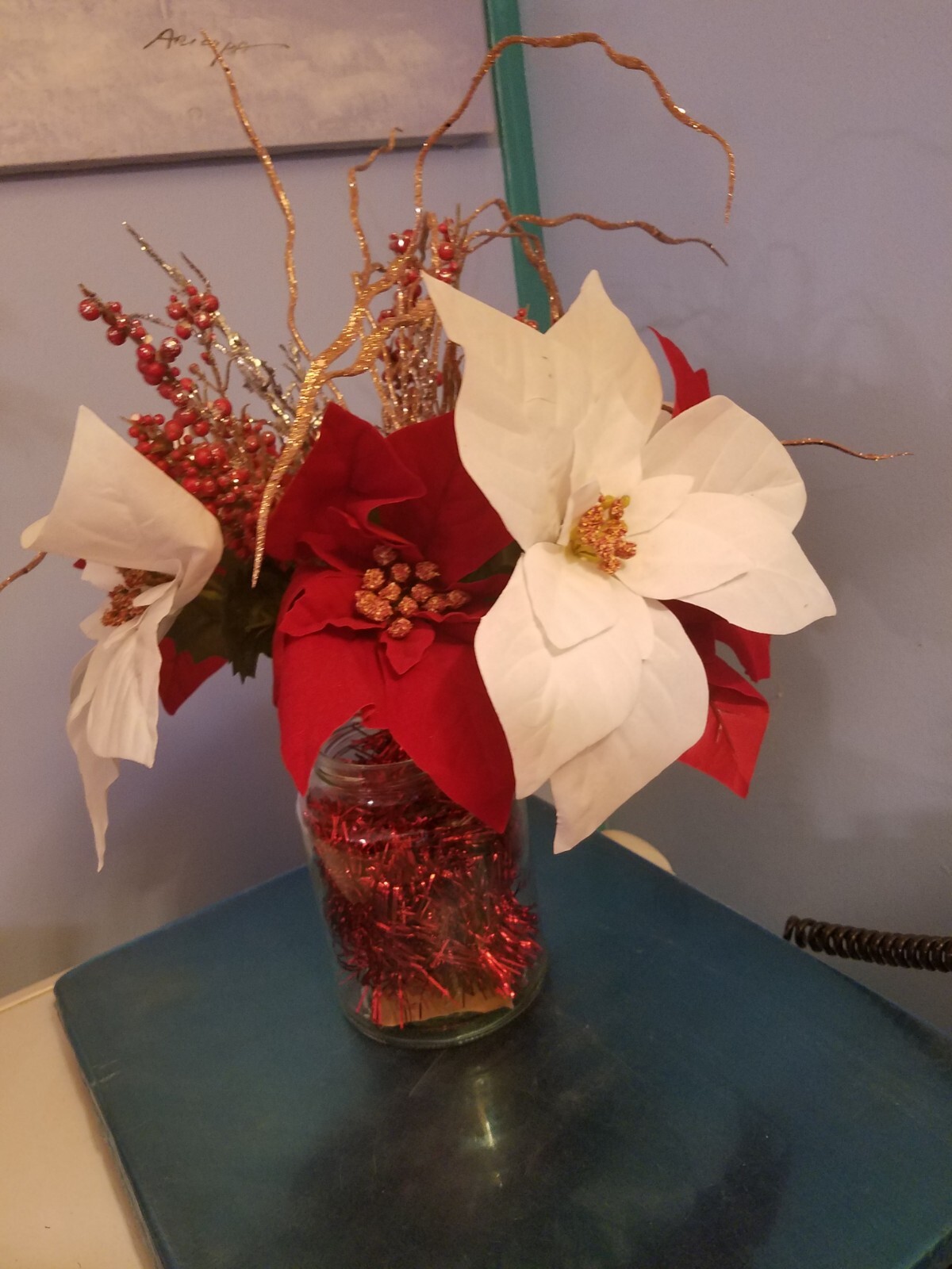 Handmade Table Decor I made this with a recycled glass jar and assorted…