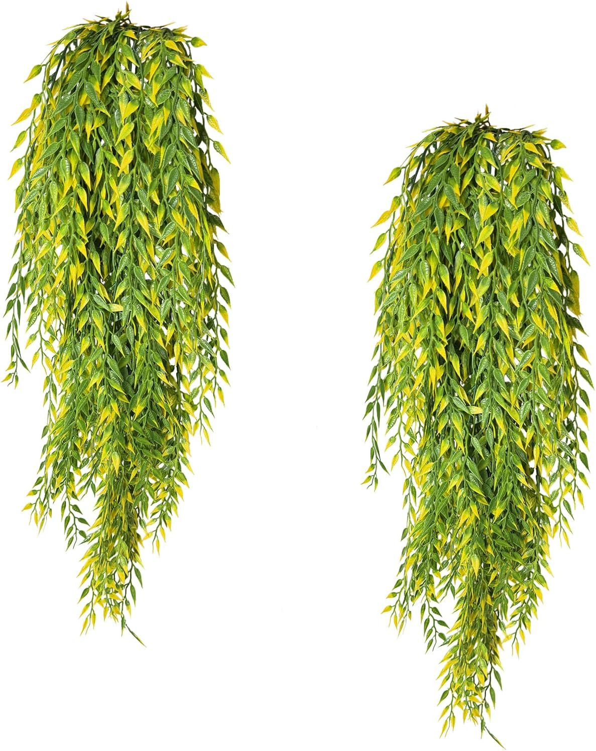 Fake Garland Hanging Vines 4 PC Artificial Weeping Willow Leaves Fake Greenery F