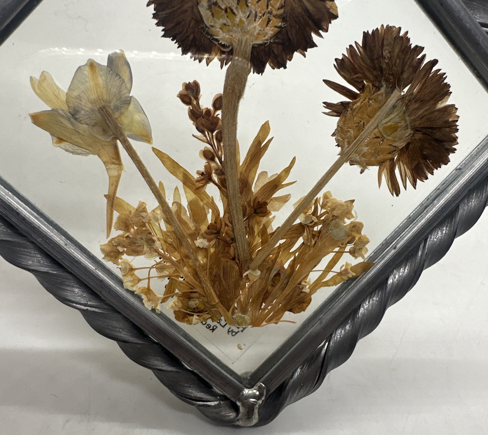 Dried Pressed Flowers Framed Glass Vintage Hanging Decor Lasting Impressions USA