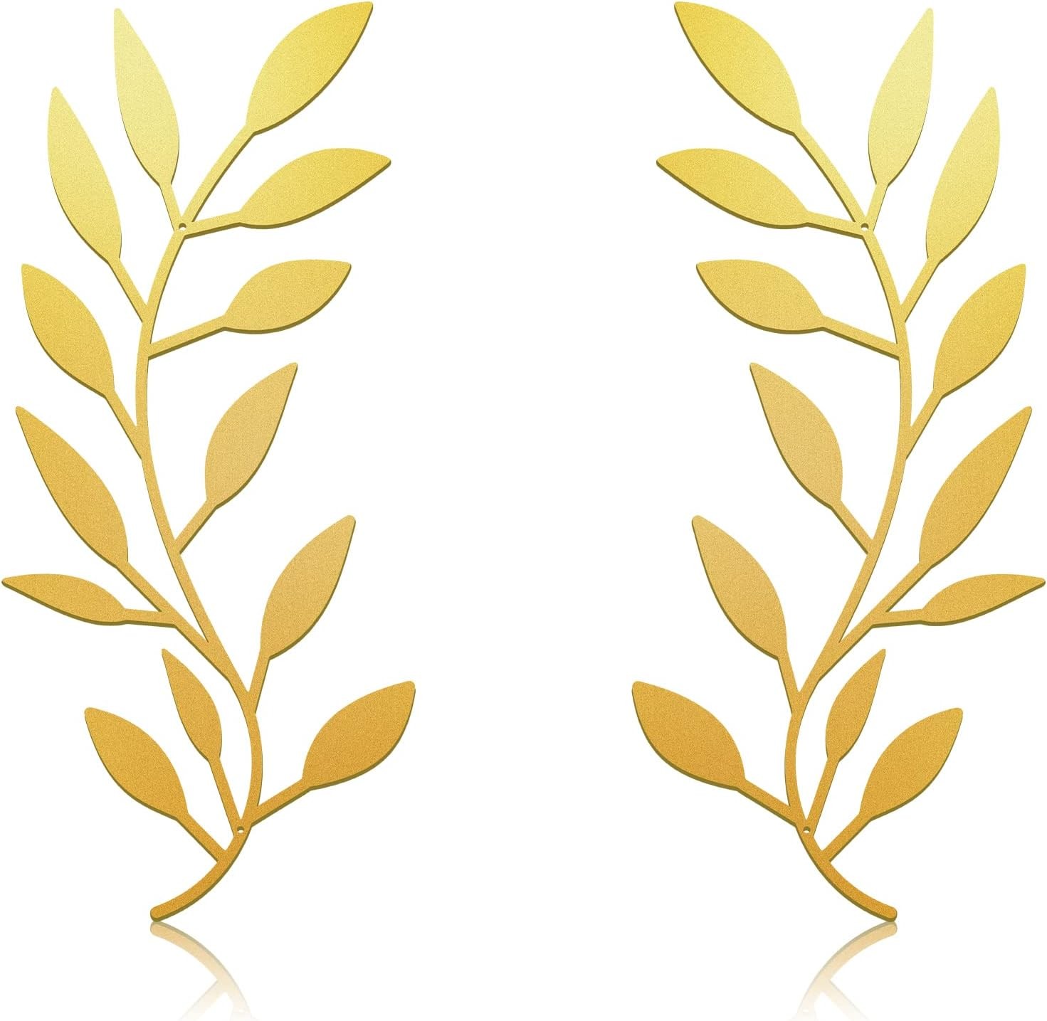 2-Pack Metal Tree Leaf Wall Art, Vintage Brown Olive Branch Vine Wall Decor