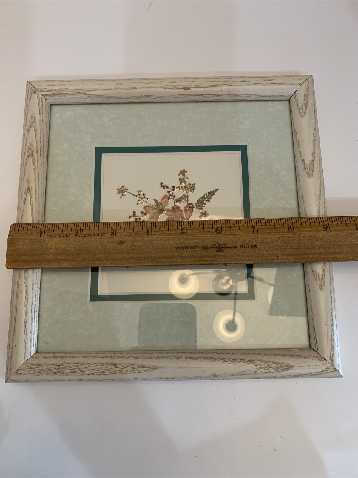 Dried Pressed Flowers Wall Hanging Art Floral Handmade Vintage Framed 9” Square