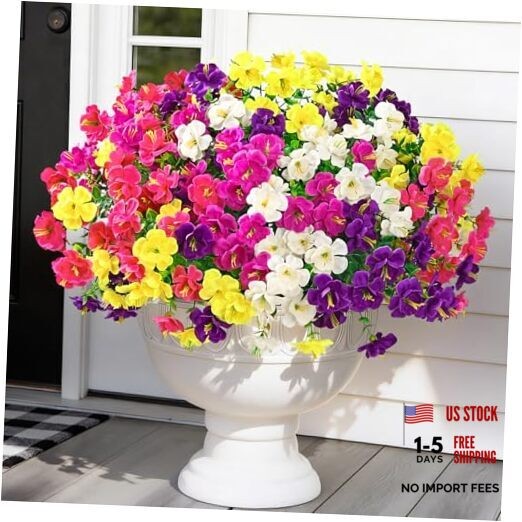 Look Real Artificial Flowers for 12 Bundles Fushia&purple&red&yellow&rose Red