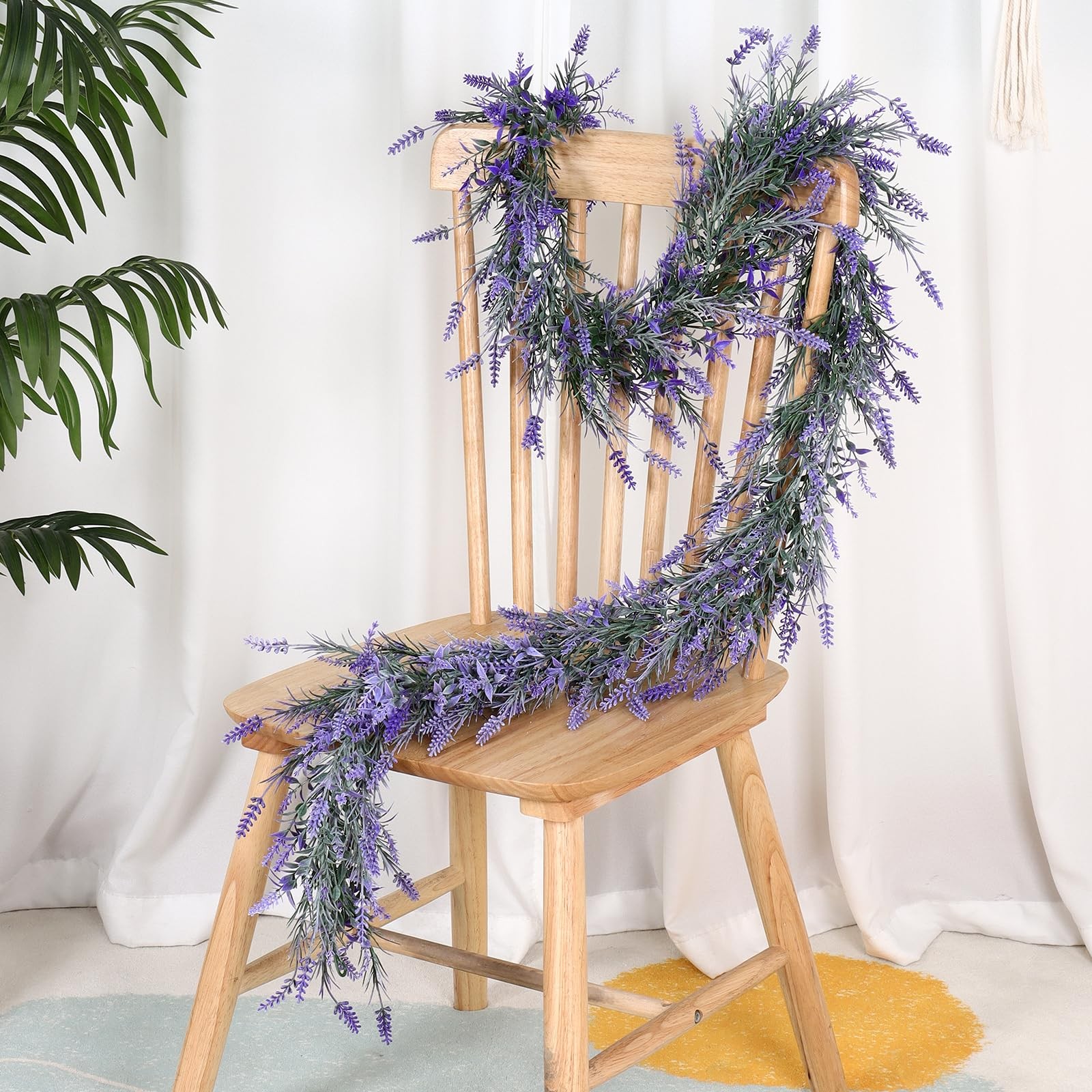6FT 2PCS Spring Summer Lavender Garland Artificial Purple Flower Garlands Fau…