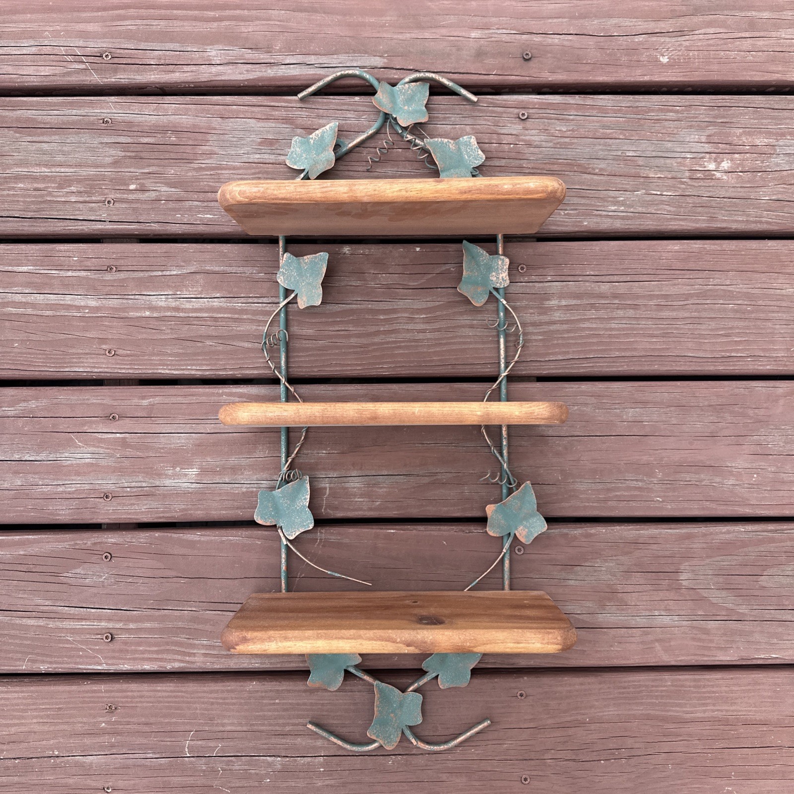 Vtg Homco Home Interiors 3 Tier Shelf With Metal Ivy Cottage Core Farmhouse